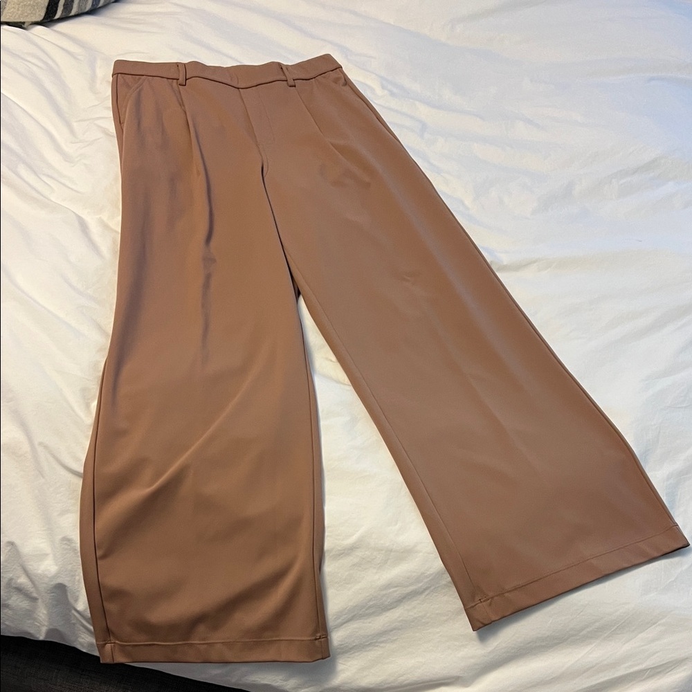 Elegant Tan Wide-Leg Women's Pants